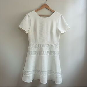 Chelsea28 Cream Fit and Flare Mini Dress, Large